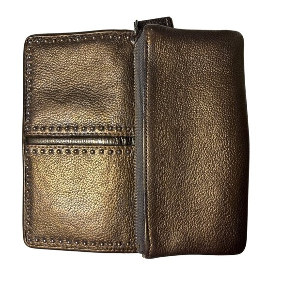 Brighton Pretty Tough Collection Wallet Leather Studded Organizer Checkbook - Picture 9 of 10